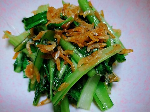 小松菜と干しエビの油炒め